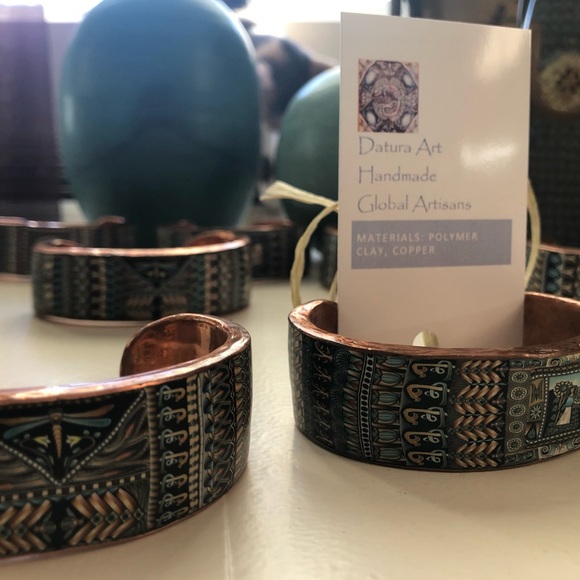 Datura Art Handmade Global Artisans Copper Cuffs - Picture 11 of 14